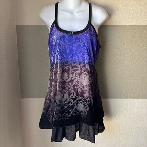 Free People Women 6 Forbidden Ivy Velvet Burnout Dress Ombré Silk Y2K Side Zip
